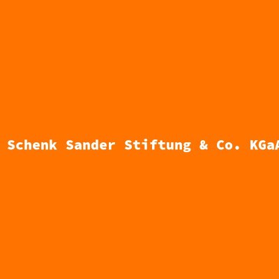 Hersteller: Schenk Sander Stiftung &amp; Co. KGaA